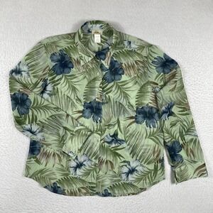 Tommy Bahama Shirt Womens Large Vintage Made In USA‎ Travel Preppy Party Luau